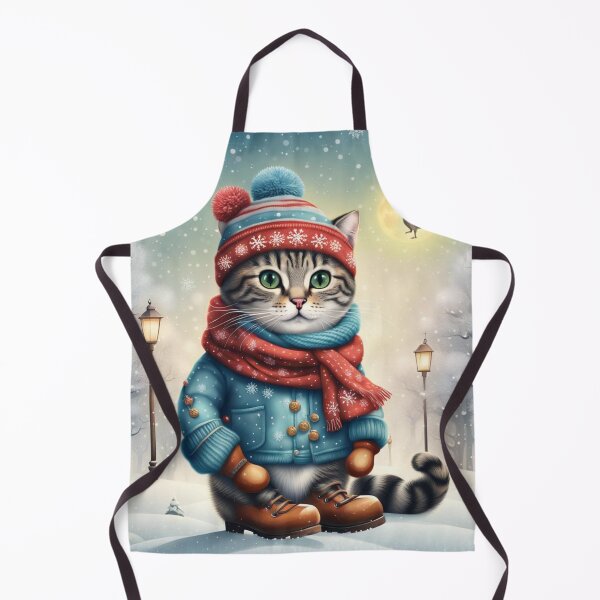 Item preview, Whimsical Cat Outside on a Cold Winter Night designed and sold by purplesensation.