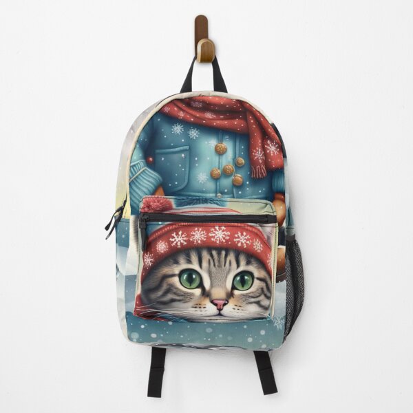 Item preview, Whimsical Cat Outside on a Cold Winter Night designed and sold by purplesensation.
