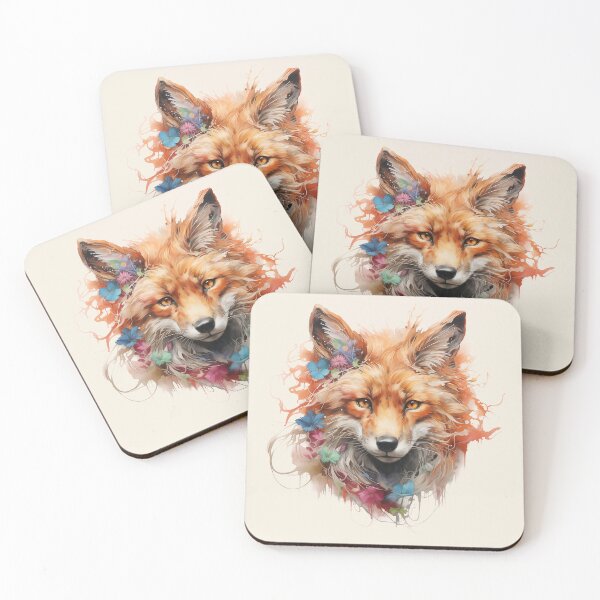 Item preview, Boho Fox Floral Watercolor designed and sold by EnchantInk.
