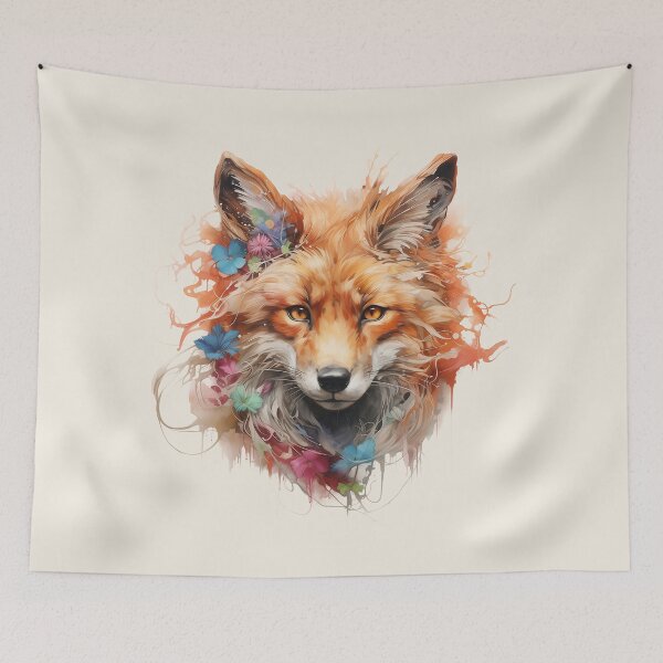 Item preview, Boho Fox Floral Watercolor designed and sold by EnchantInk.