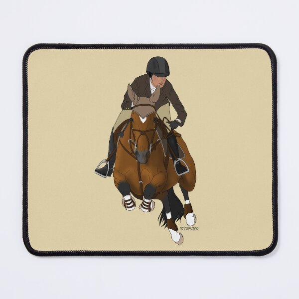 Item preview, Bay Jumping Horse with Rider in Brown Coat designed and sold by DappledMoon.