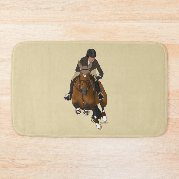 Item preview, Bay Jumping Horse with Rider in Brown Coat designed and sold by DappledMoon.