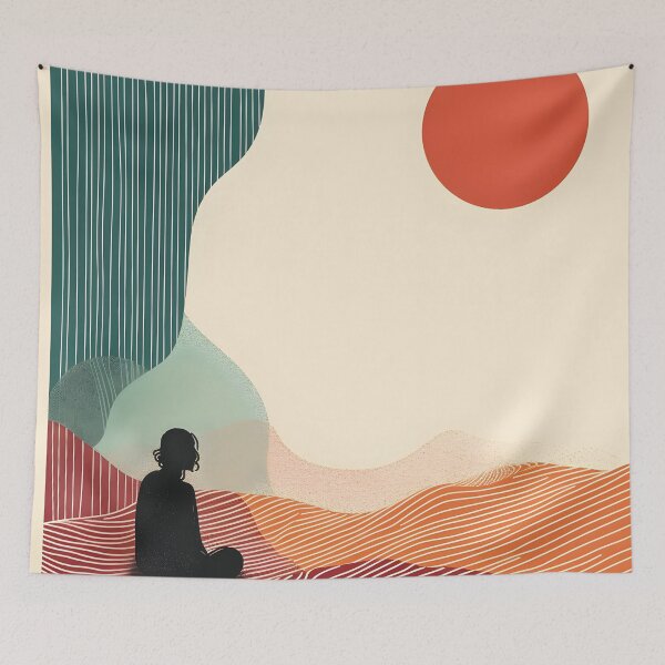 Item preview, line art minimalist pattern with color designed and sold by dcrc.