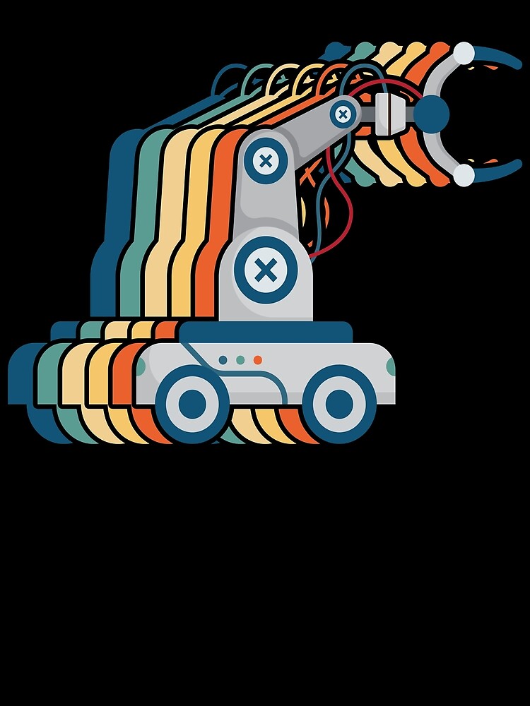 Thumbnail 3 von 3, Tuch, Retro Robot Vintage Robotics Engineer Retro Robotics Gear designt und verkauft von DynamicDesign.