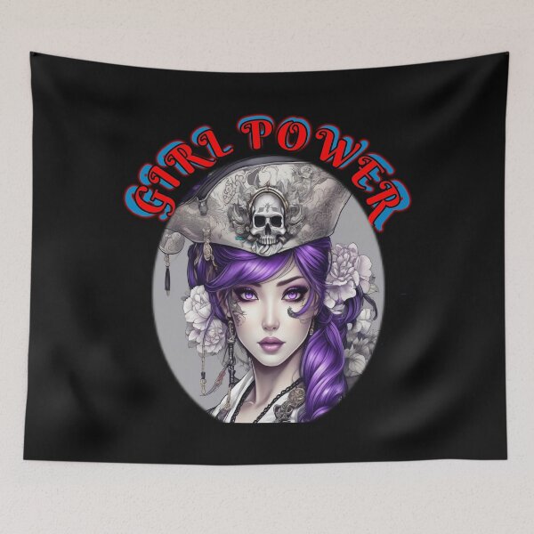 Item preview, Girl power, purple eyed cool pirate girl,a strong woman in a man’s world, a galantine designed and sold by sailorsam1805.