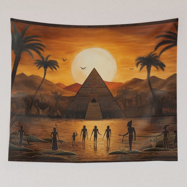 Item preview, Ancient Civilization: Pharoah's Pyramid, Nile River Painting designed and sold by Fantasy Masterpiece.