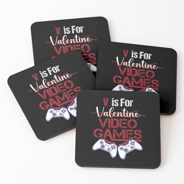 Item preview, V Is For Video Games Funny Gamer Boys Valentines designed and sold by BahaLaasri.