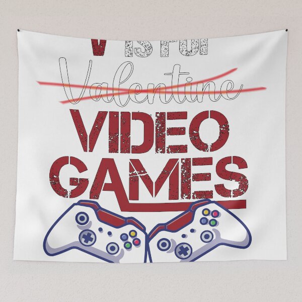 Item preview, V Is For Video Games Funny Gamer Boys Valentines designed and sold by BahaLaasri.