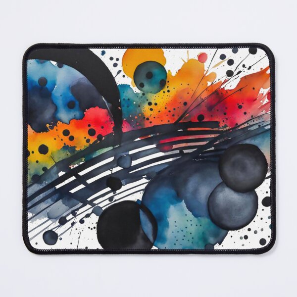 Item preview, Colorful Abstract Splash In Watercolor Painting, Black Line, Cirle, Dots, Blue, Green, Orange, Red, Yellow designed and sold by MyArt23.