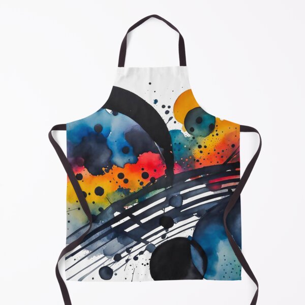 Item preview, Colorful Abstract Splash In Watercolor Painting, Black Line, Cirle, Dots, Blue, Green, Orange, Red, Yellow designed and sold by MyArt23.