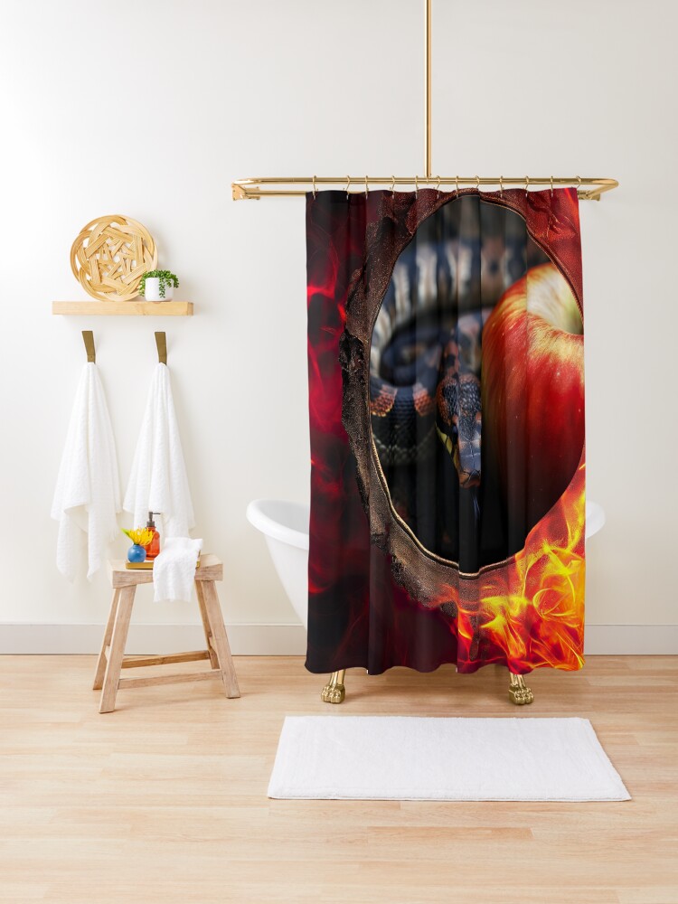 Thumbnail 1 of 5, Shower Curtain, Dangerous Desire: Apocalyptic Passion Awakening (2024 Anniversary Edition) designed and sold by rebecka.