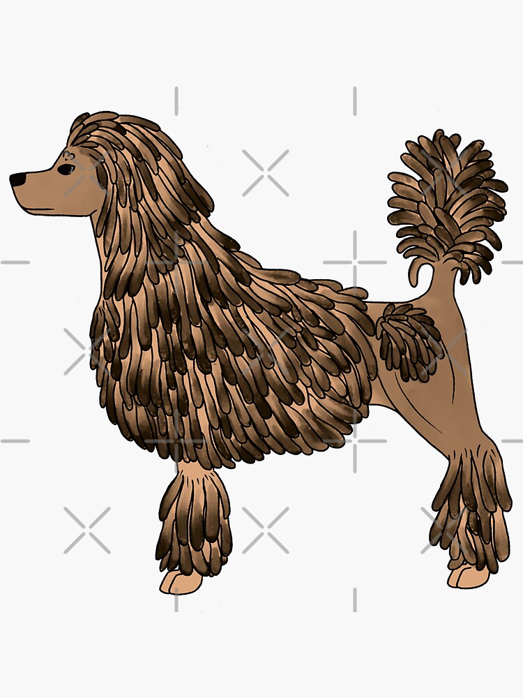 Corded Poodle Sticker