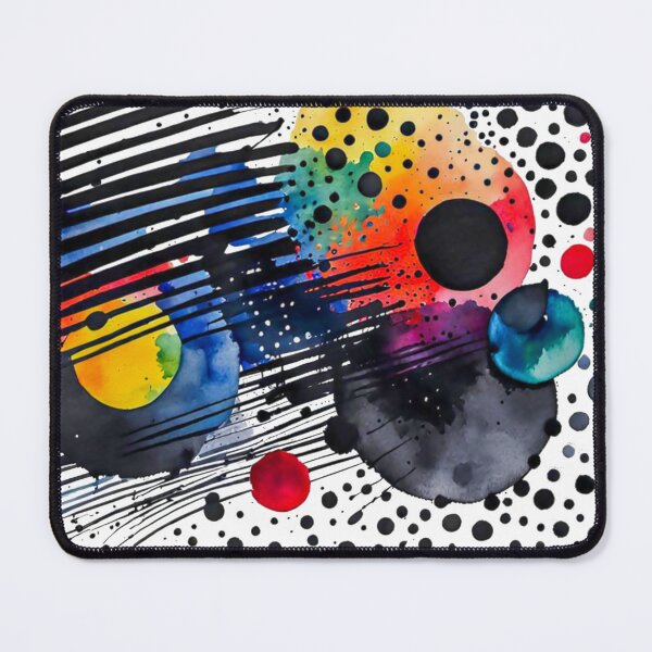 Item preview, Colorful Abstract Splash In Watercolor Painting, Black Line, Cirle, Dots, Blue, Green, Orange, Red, Yellow designed and sold by MyArt23.