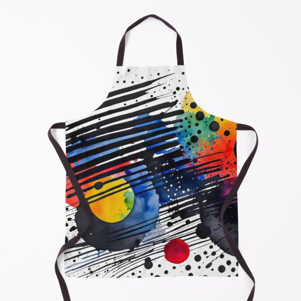 Item preview, Colorful Abstract Splash In Watercolor Painting, Black Line, Cirle, Dots, Blue, Green, Orange, Red, Yellow designed and sold by MyArt23.
