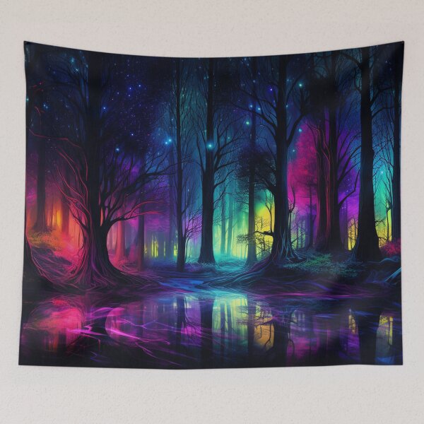 Item preview, Fantasy Dreamscape: Enchanted Forest, Bioluminescent Painting designed and sold by Fantasy Masterpiece.