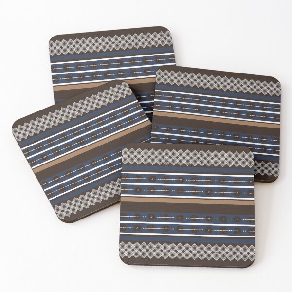 Item preview, Southwestern Boho Design , Geometric pattern, Blue, Tan, Brown and White designed and sold by southerndoll67.