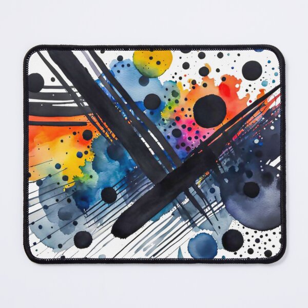 Item preview, Colorful Abstract Splash In Watercolor Painting, Black Line, Cirle, Dots, Blue, Green, Orange, Red, Yellow designed and sold by MyArt23.