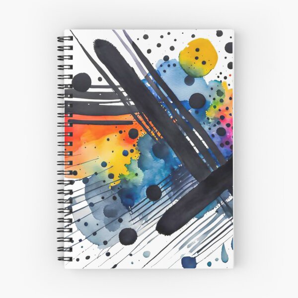 Item preview, Colorful Abstract Splash In Watercolor Painting, Black Line, Cirle, Dots, Blue, Green, Orange, Red, Yellow designed and sold by MyArt23.