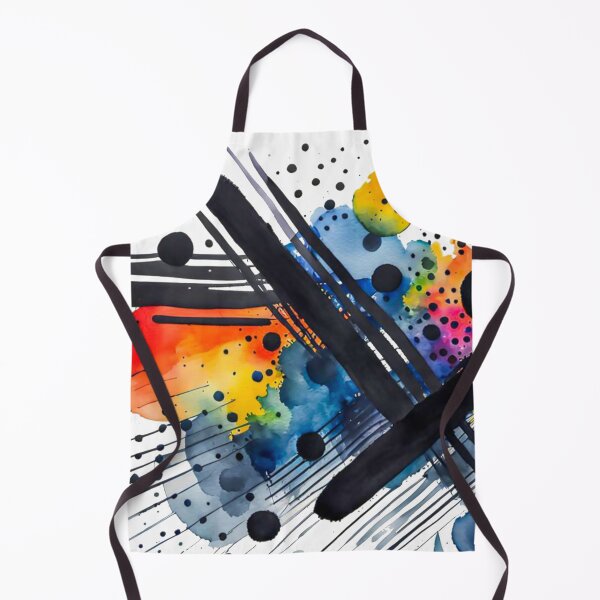 Item preview, Colorful Abstract Splash In Watercolor Painting, Black Line, Cirle, Dots, Blue, Green, Orange, Red, Yellow designed and sold by MyArt23.