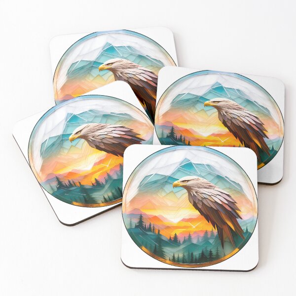 Item preview, Glass Geometric Art Eagle designed and sold by Cardsurveyors.