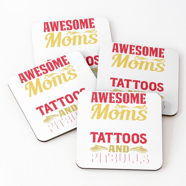 Item preview, Funny Awesome Mom Have Tattoo & Pitbull Dog Owners Vintage  designed and sold by roboartpixel.