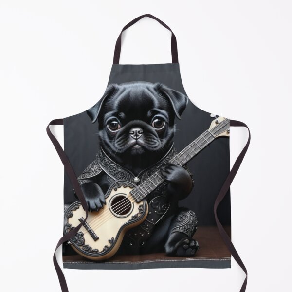 Aperçu de l'œuvre Carlin noir et guitare acoustique créée et vendue par Artbellachi.