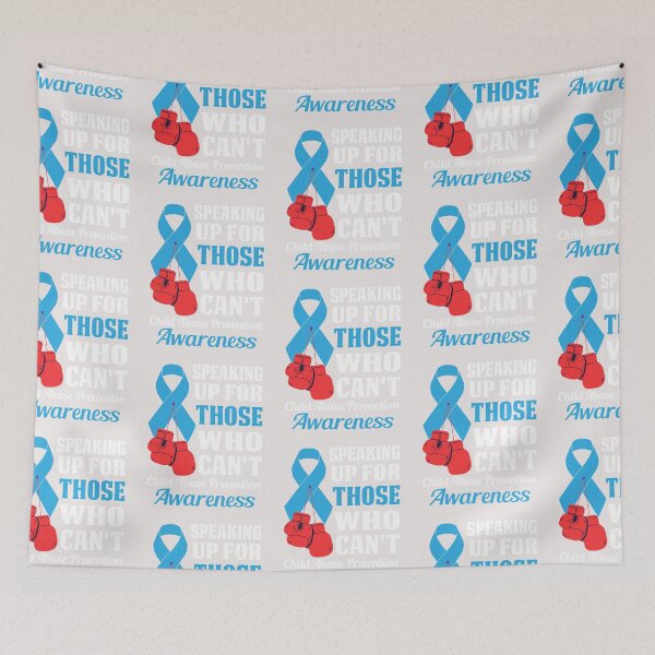 Item preview, Blue Ribbon Boxing Gloves Child Abuse Prevention Awareness designed and sold by roboartpixel.