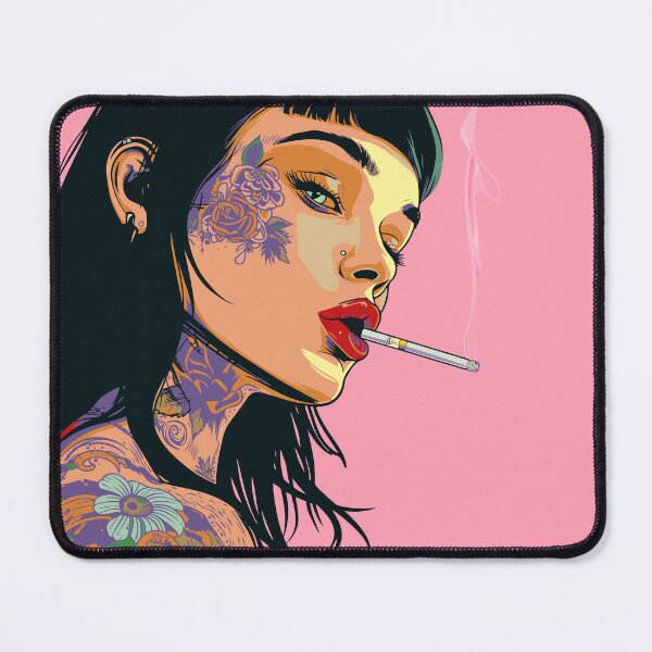 Item preview, The smocking tattoo girl   designed and sold by Ursule-art.