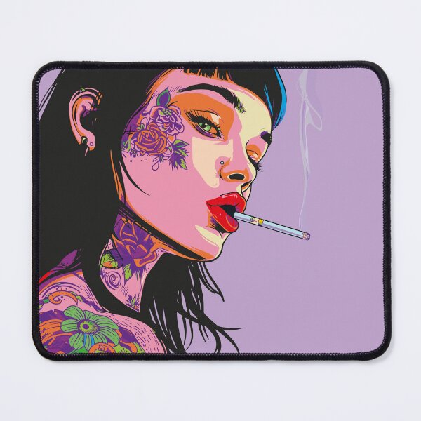 Item preview, The smocking tattoo girl   designed and sold by Ursule-art.