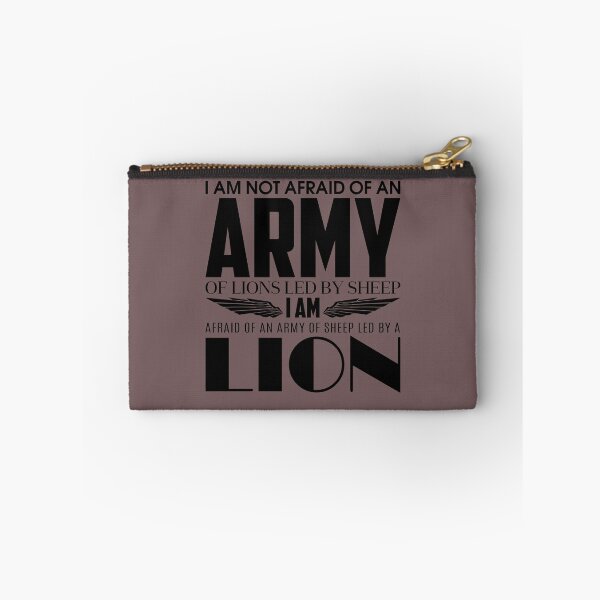 Item preview, I AM NOT AFRAID OF AN ARMY OF LIONS LED BY SHEEP, I AM AFRAID OF AN ARMY OF SHEEP LED BY A LION- Warrior quotes to inspire the spirit of victory designed and sold by VugArtShop.