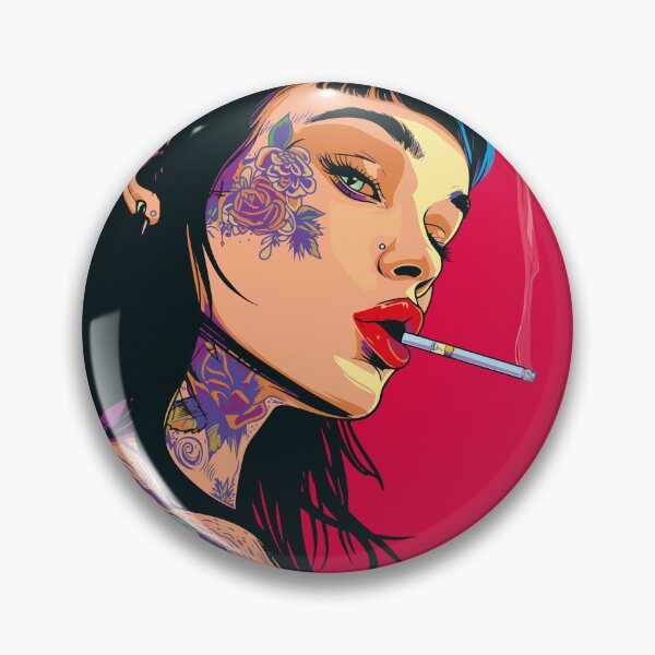 Item preview, The smocking tattoo girl   designed and sold by Ursule-art.
