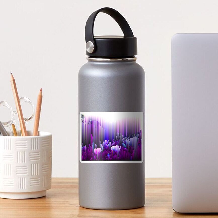 Rain of Lavender - Glitch Abstract Pixel Art Sticker