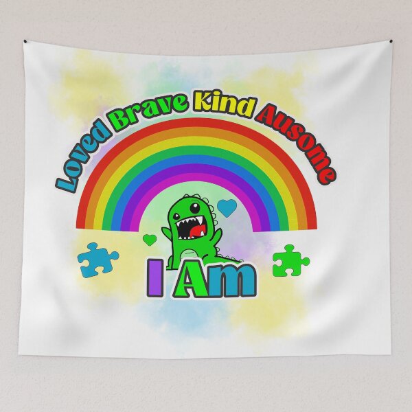 Item preview, I am Loved Ausome Kind green Dinosaur  designed and sold by EastLosStilo.