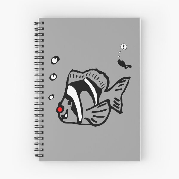 Item preview, Cartoon clownfish with red nose funny design, in black and white designed and sold by Twenty Twenty Visions.