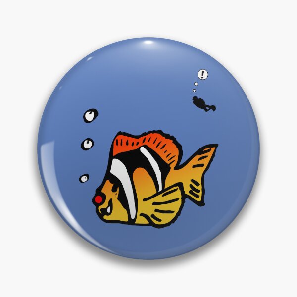 Item preview, Cartoon clownfish funny design, with red nose - in colour designed and sold by Twenty Twenty Visions.
