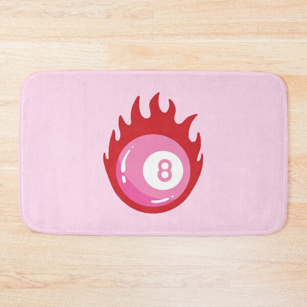 Item preview, Traditional Tattoo Red Pink Eight Ball With Flames Illustration designed and sold by rubyroller-art.
