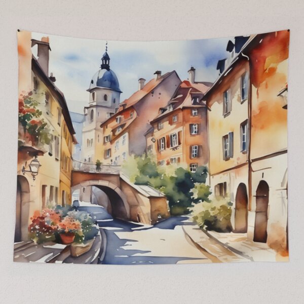Item preview, Beautiful Watercolor Europe Landscape 3 designed and sold by Yzakreativ.