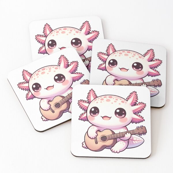 Item preview, Cute Axolotl Playing Guitar Sticker designed and sold by scons1234.