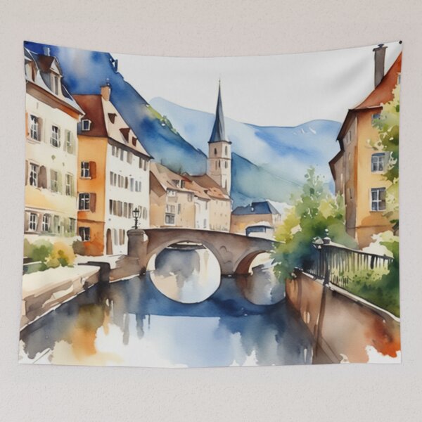 Item preview, Beautiful Watercolor Europe Landscape 7 designed and sold by Yzakreativ.