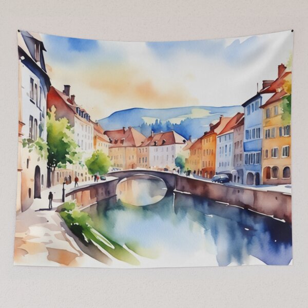 Item preview, Beautiful Watercolor Europe Landscape 8 designed and sold by Yzakreativ.