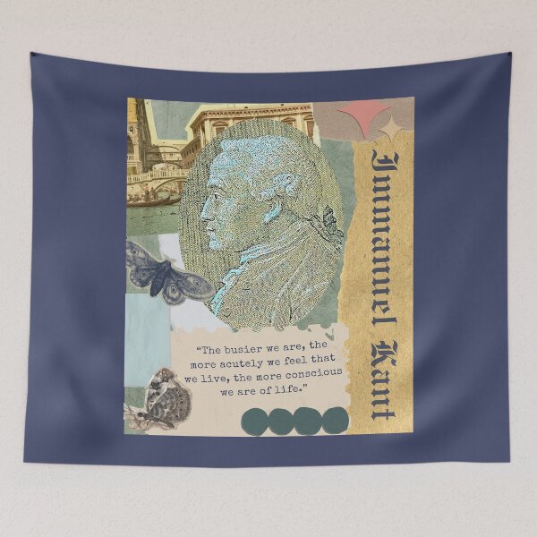 Item preview, Immanuel Kant portrait and quote: The busier we are, the more acutely we feel that we live, the more conscious we are of life. designed and sold by artbleed.