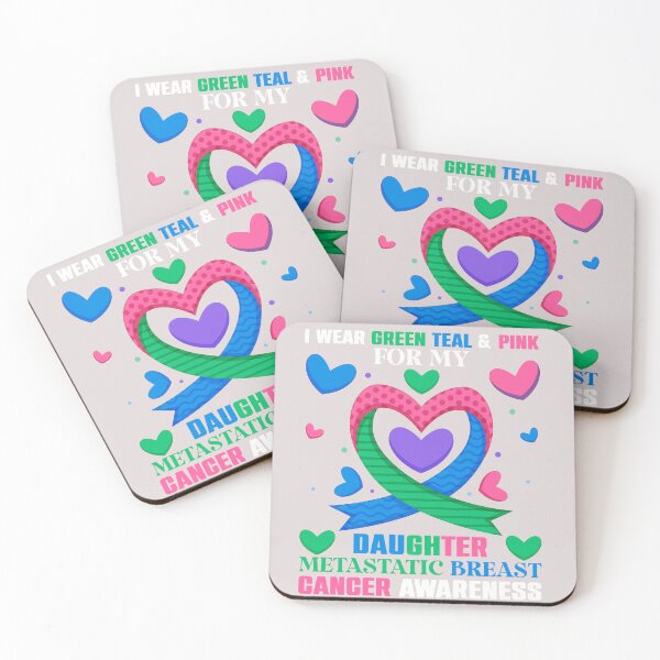 Item preview, Breast Cancer Awareness Wear Green Teal & Pink For Daughter designed and sold by roboartpixel.