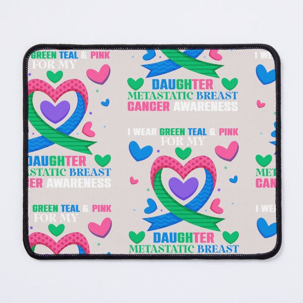 Item preview, Breast Cancer Awareness Wear Green Teal & Pink For Daughter designed and sold by roboartpixel.