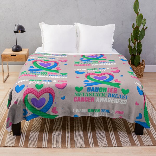 Item preview, Breast Cancer Awareness Wear Green Teal & Pink For Daughter designed and sold by roboartpixel.