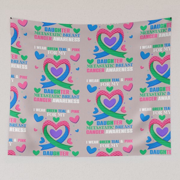 Item preview, Breast Cancer Awareness Wear Green Teal & Pink For Daughter designed and sold by roboartpixel.