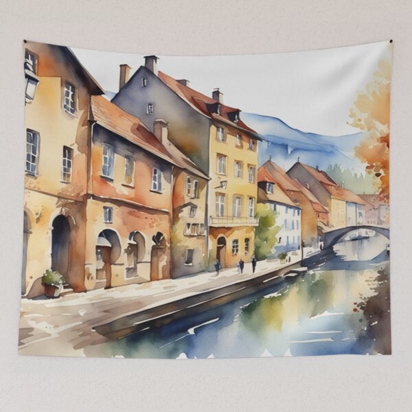 Item preview, Beautiful Watercolor Europe Landscape 9 designed and sold by Yzakreativ.