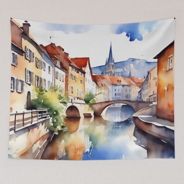 Item preview, Beautiful Watercolor Europe Landscape 10 designed and sold by Yzakreativ.