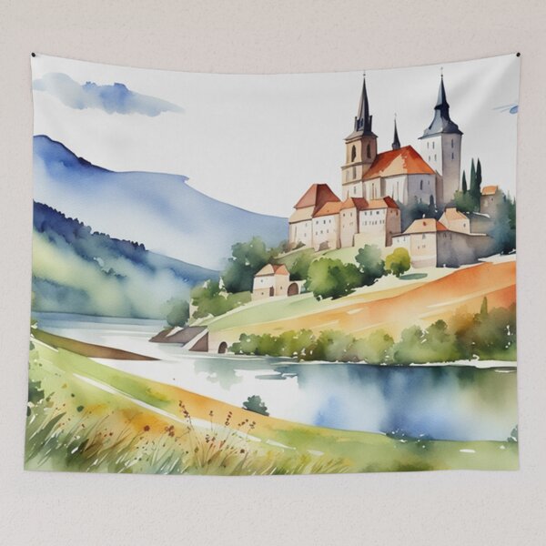Item preview, Beautiful Watercolor Europe Landscape 11 designed and sold by Yzakreativ.