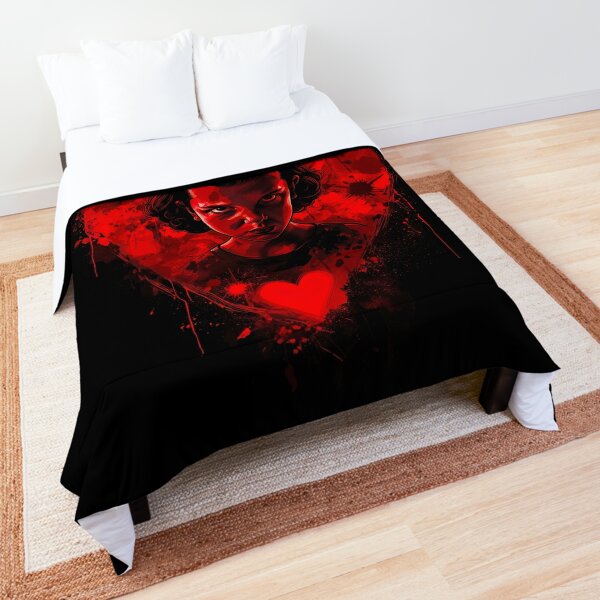 Stranger love - Millie Bobby Brown as Eleven from Stranger Things valentines theme - 2! Comforter