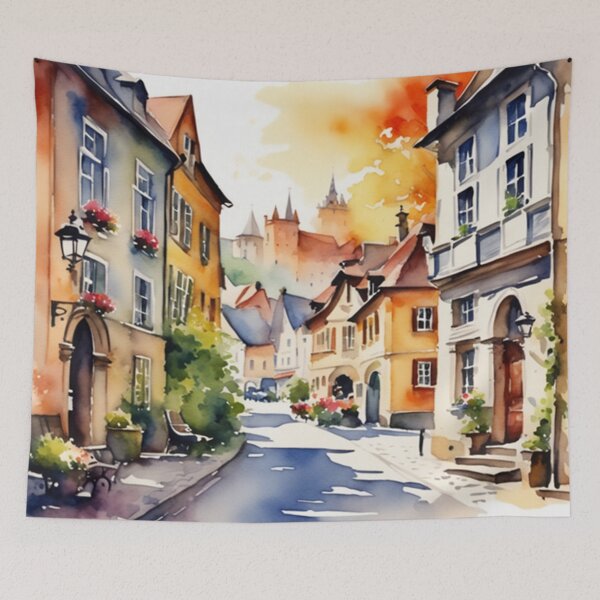 Item preview, Beautiful Watercolor Europe Landscape 14 designed and sold by Yzakreativ.